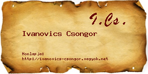 Ivanovics Csongor névjegykártya